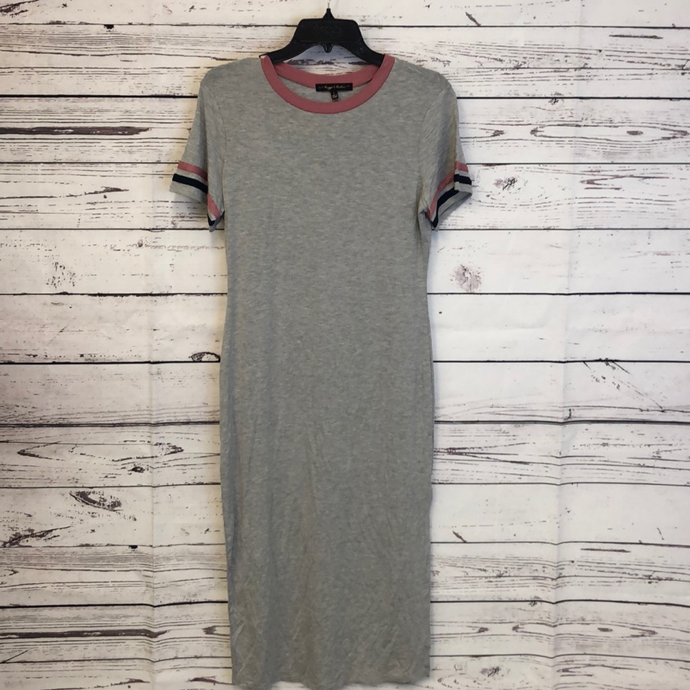 Rags II Riches‎ tee T-shirt striped sleeve dress